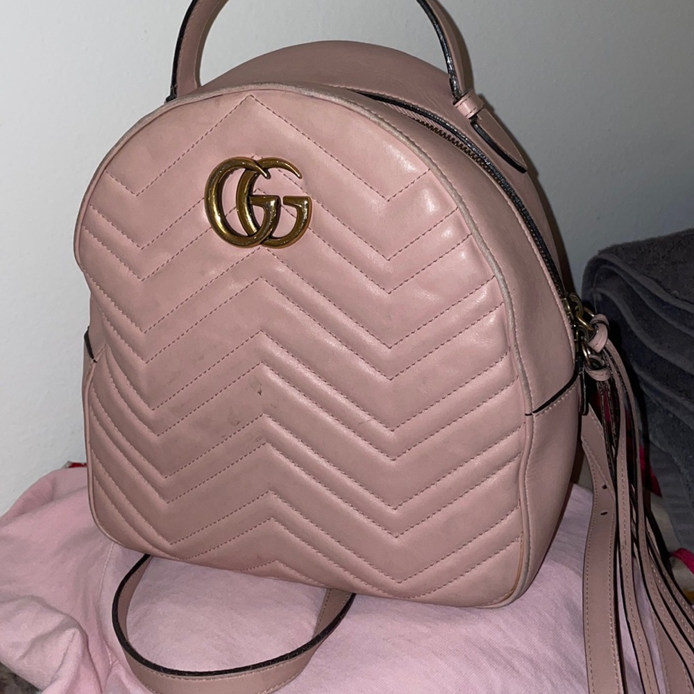 COPY - Pink GG Marmont leather backpack